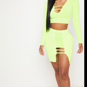 Lime green two piece cutout